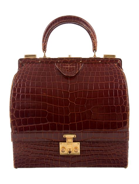 vintage hermes crocodile handbag.